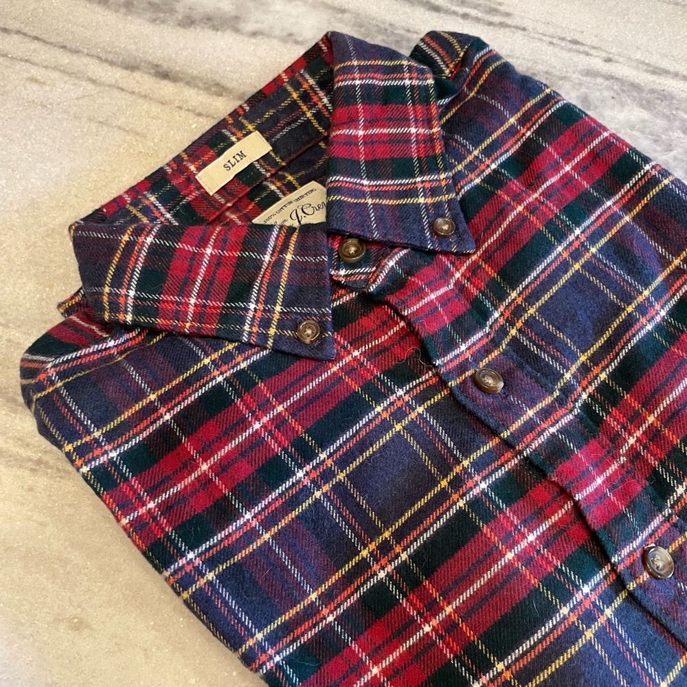 J.Crew Slim Fit Cotton Flannel Suede Elbow Patch Shirt in Mens Small - Picture 3 of 7